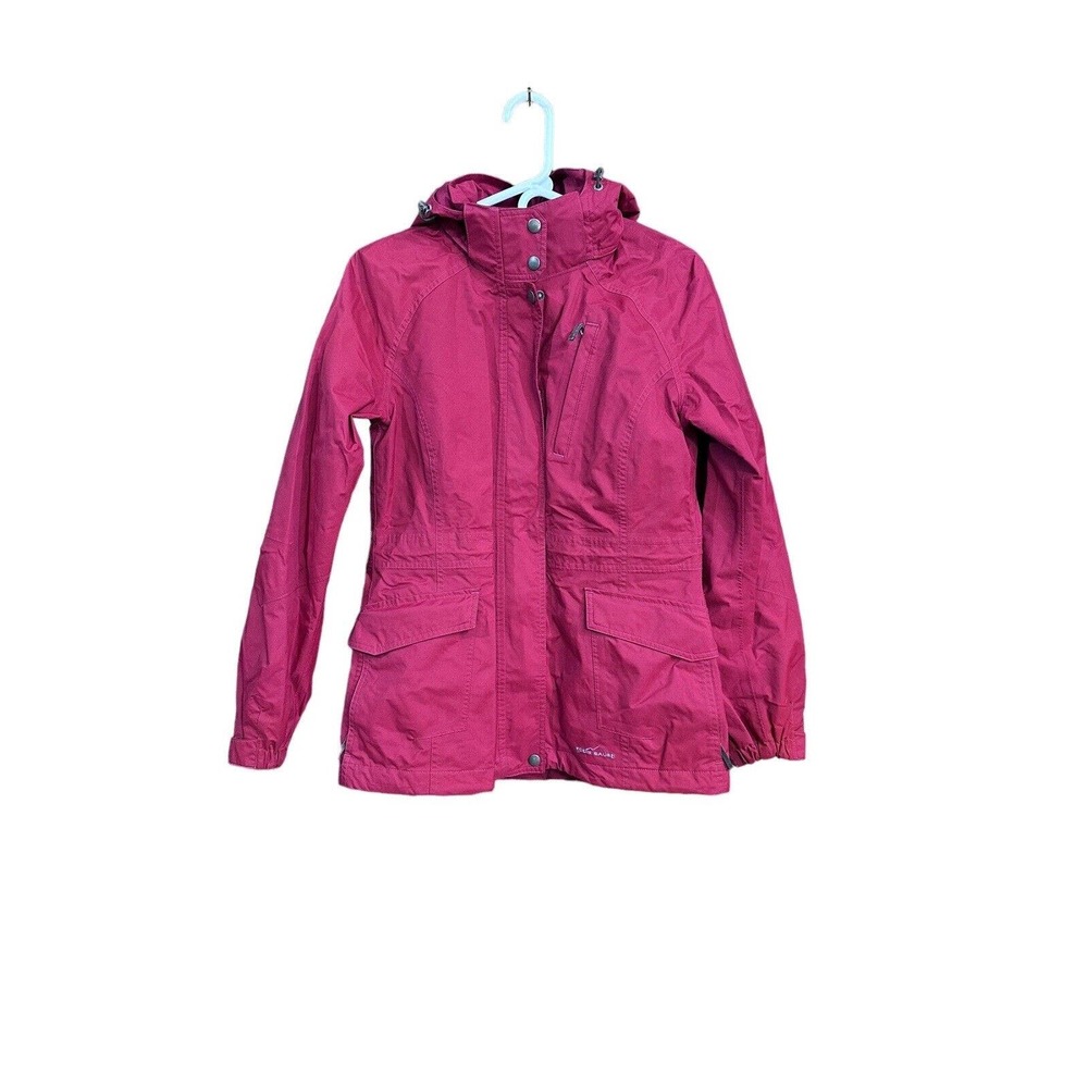Eddie Bauer Women's Weather Edge Removable Hood Winter Jacket Red Sz S